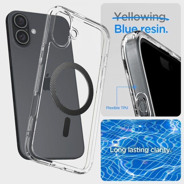 Spigen iPhone 16 Deksel Ultra Hybrid MagFit Carbon Fiber