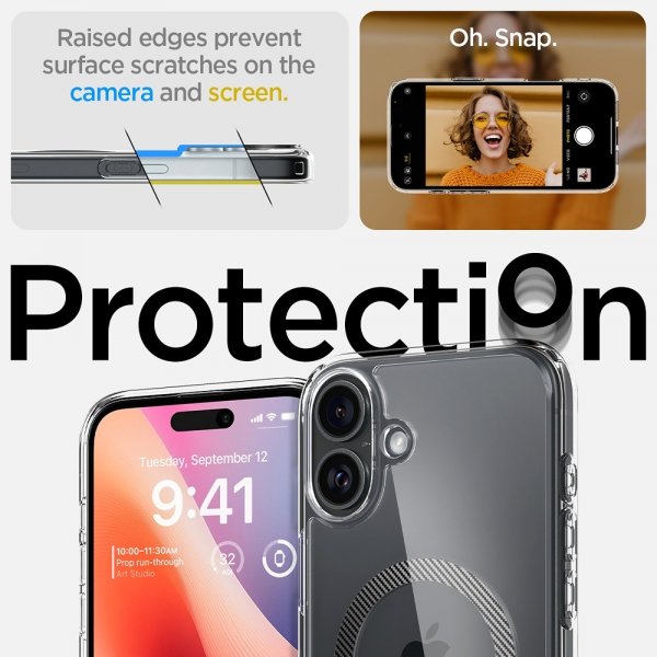 Spigen iPhone 16 Deksel Ultra Hybrid MagFit Carbon Fiber