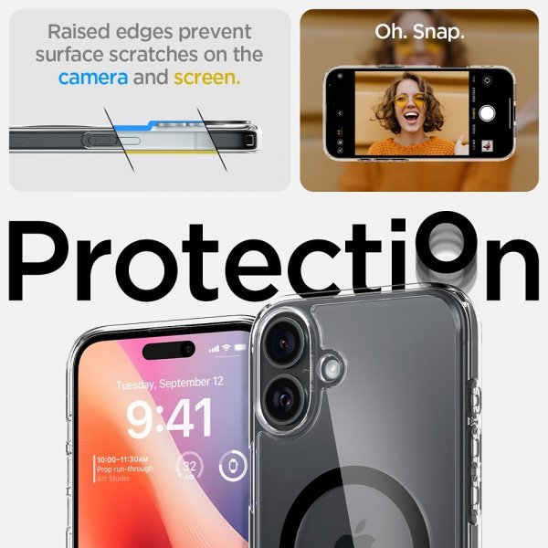 Spigen iPhone 16 Deksel Ultra Hybrid MagFit Svart
