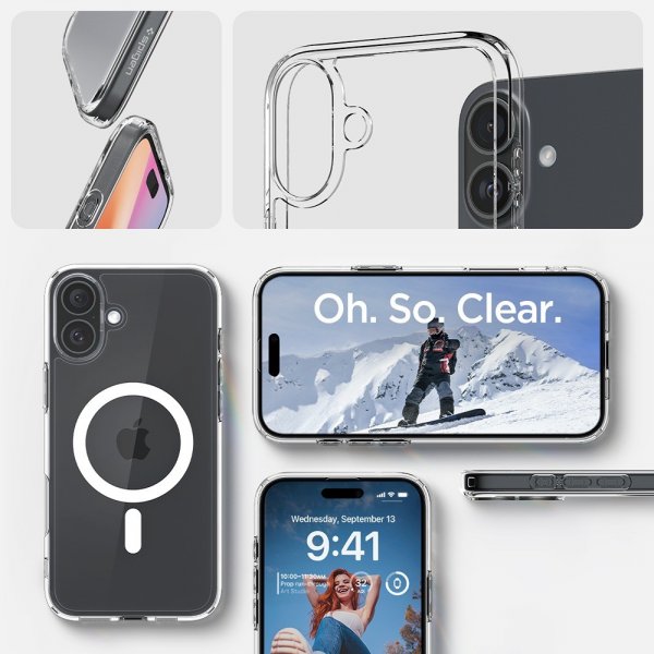 Spigen iPhone 16 Deksel Ultra Hybrid MagFit Hvit