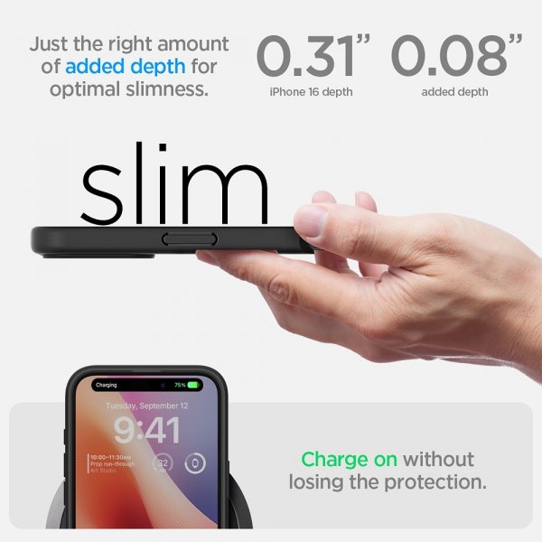 Spigen iPhone 16 Deksel Ultra Hybrid Matte Svart