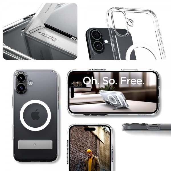 Spigen iPhone 16 Deksel Ultra Hybrid S MagFit Crystal Clear