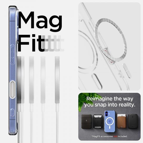 Spigen iPhone 16 Deksel Ultra Hybrid T MagFit Clear White