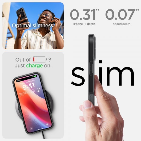 Spigen iPhone 16 Deksel Ultra Hybrid Zero One MagFit Svart