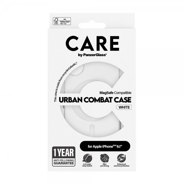 CARE by PanzerGlass iPhone 16 Deksel Urban Combat MagSafe Hvit