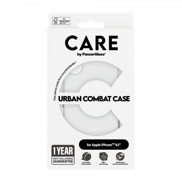 CARE by PanzerGlass iPhone 16 Deksel Urban Combat Transparent