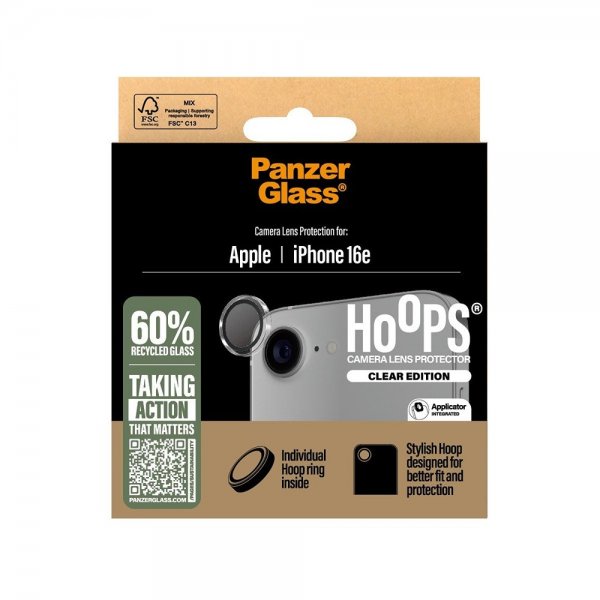 PanzerGlass iPhone 16e/17e Kamerabeskytter Hoops Transparent