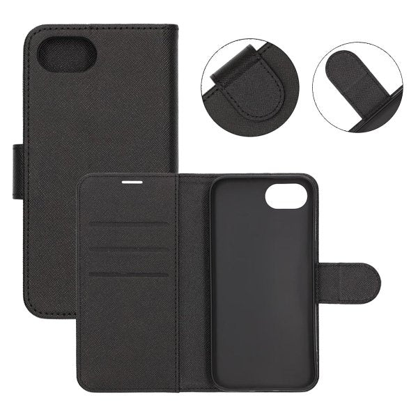 iPhone 16e/17e Etui med Kortlomme stativfunksjon Svart