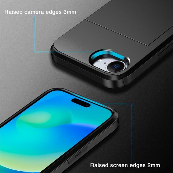 iPhone 16e/17e Deksel Card Slide Svart
