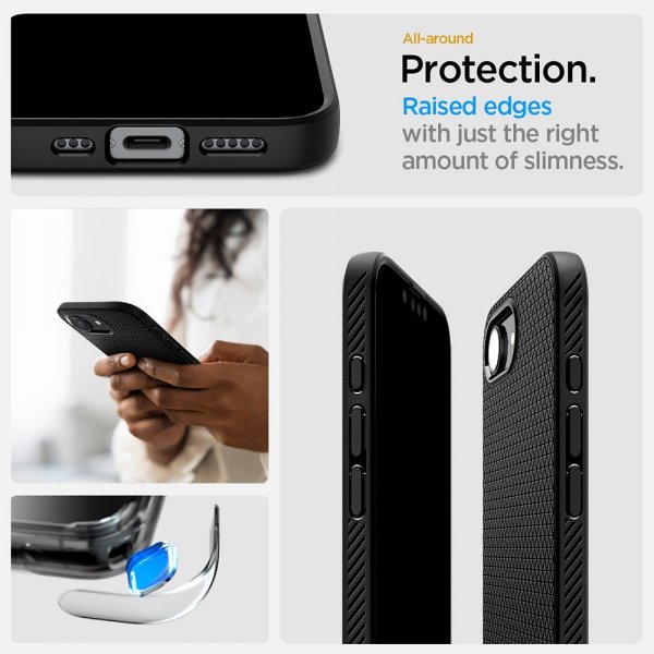 Spigen iPhone 16e/17e Deksel Liquid Air Matte Black