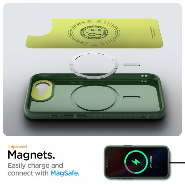 Spigen iPhone 16e/17e Deksel Nano Pop MagFit Avo Green