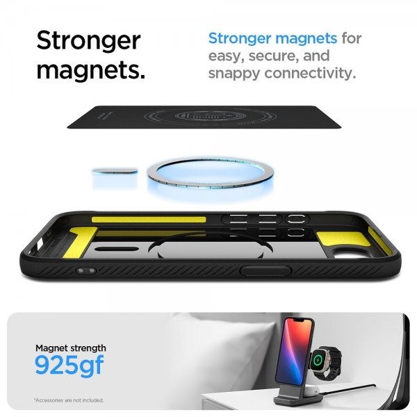 Spigen iPhone 16e/17e Deksel Rugged Armor MagFit Matte Black