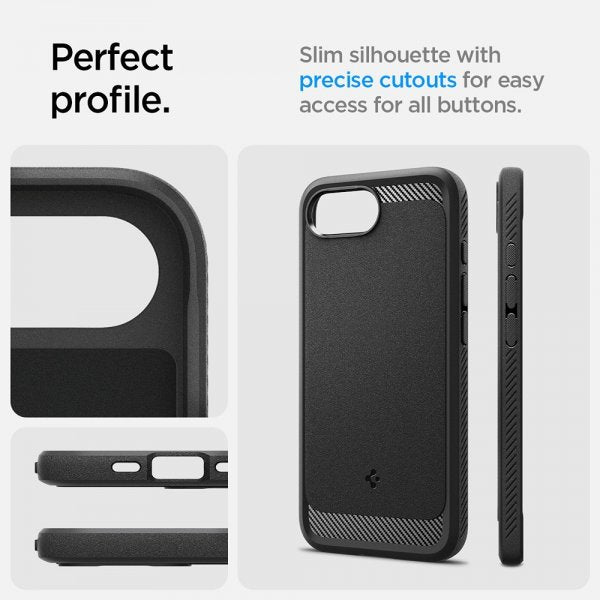 Spigen iPhone 16e/17e Deksel Rugged Armor MagFit Matte Black