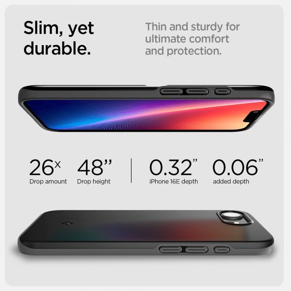 Spigen iPhone 16e/17e Deksel Thin Fit MagFit Svart