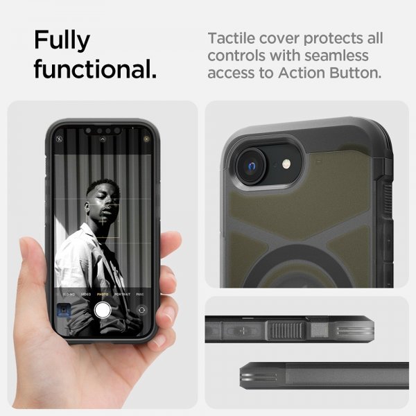Spigen iPhone 16e/17e Deksel Tough Armor MagFit Frost Black