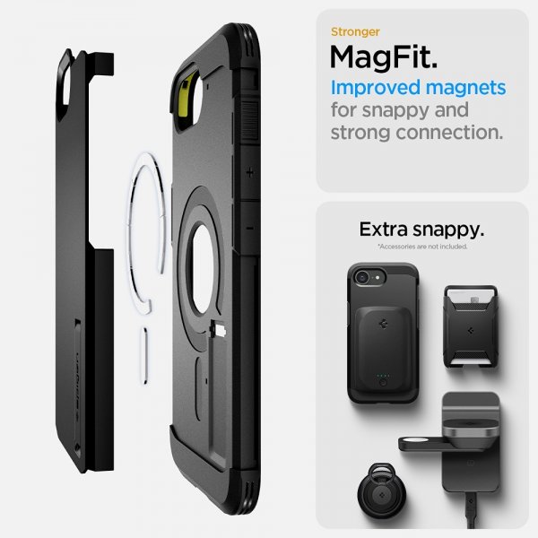 Spigen iPhone 16e/17e Deksel Tough Armor MagFit Svart