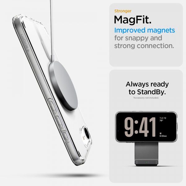 Spigen iPhone 16e/17e Deksel Ultra Hybrid MagFit Clear White