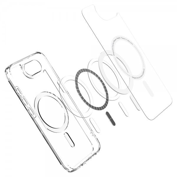 Spigen iPhone 16e/17e Deksel Ultra Hybrid MagFit Clear White