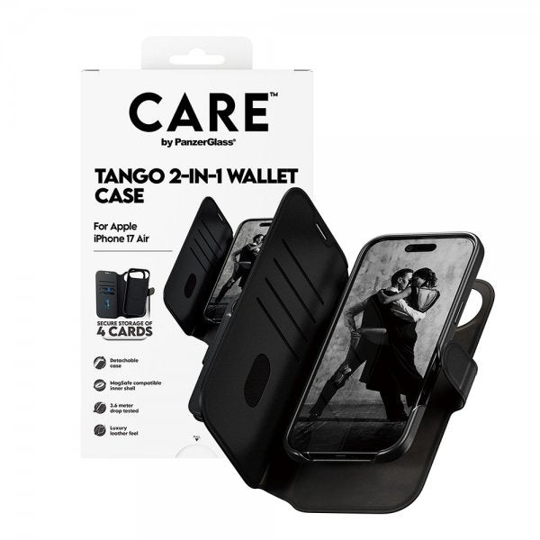 CARE by PanzerGlass iPhone Air Etui Tango Two-in-One Wallet MagSafe Svart