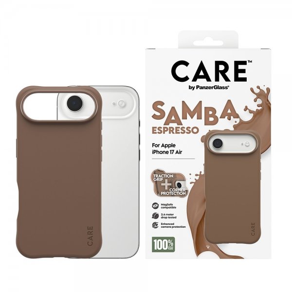 CARE by PanzerGlass iPhone Air Deksel Samba MagSafe Espresso