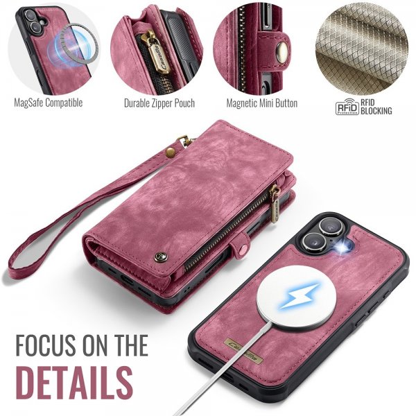 CaseMe iPhone 17 Etui 008 Series Avtakbart Deksel Rød