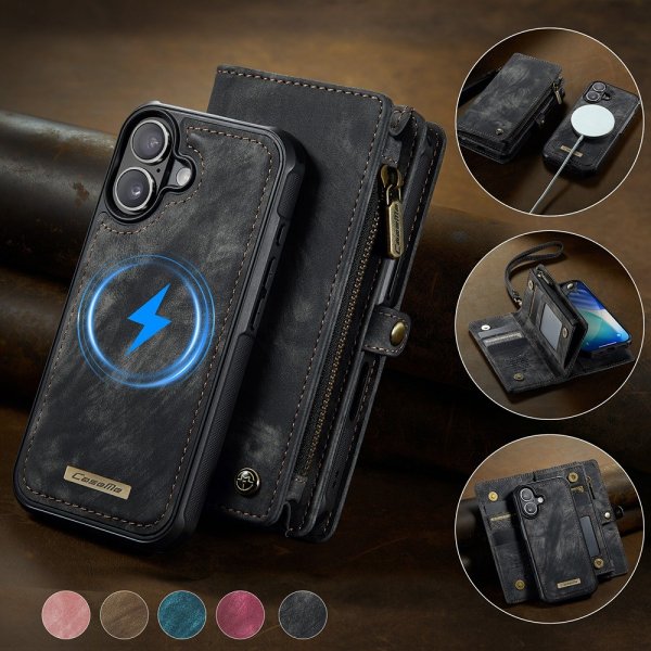 CaseMe iPhone 17 Etui 008 Series Avtakbart Deksel Svart