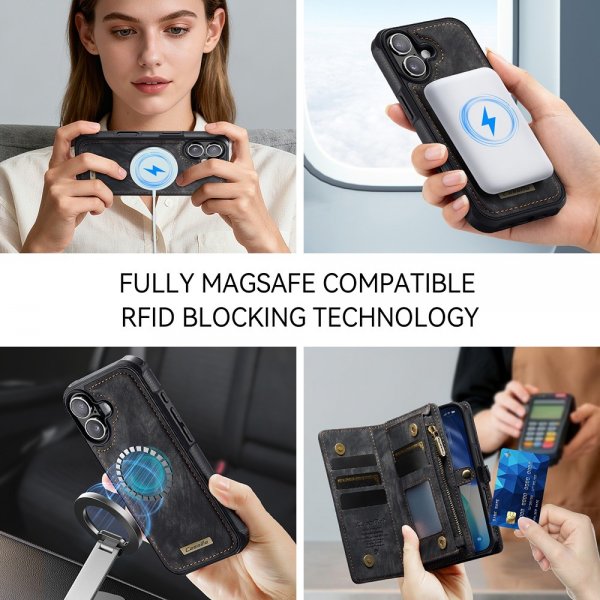 CaseMe iPhone 17 Etui 008 Series Avtakbart Deksel Svart