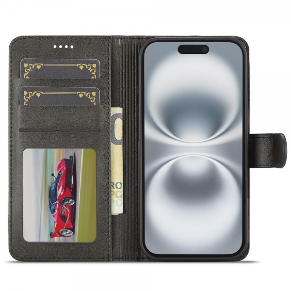 Lc.Imeeke iPhone 17 Etui med Kortlomme stativfunksjon Svart