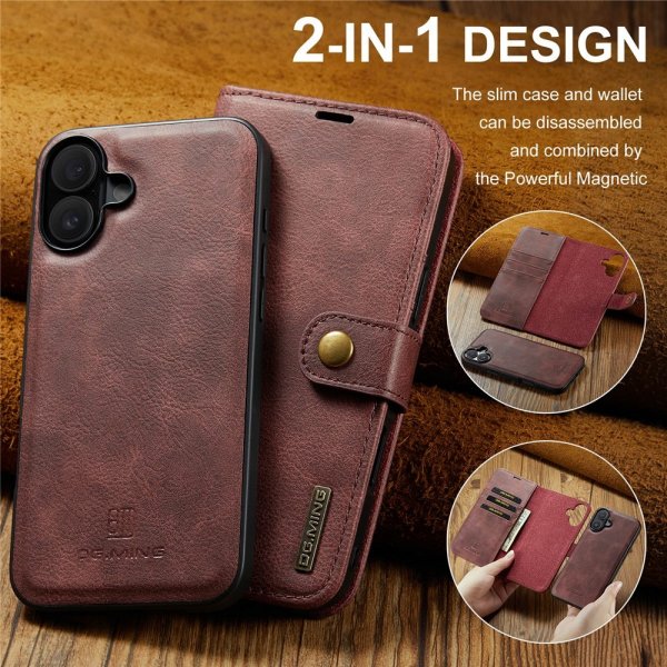 Dg.Ming iPhone 17 Etui Avtagbart Deksel Rød