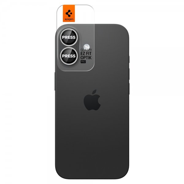 Spigen iPhone 17 Kamerabeskytter GLAS.tR EZ Fit Optik Pro 2-pakning Sølv