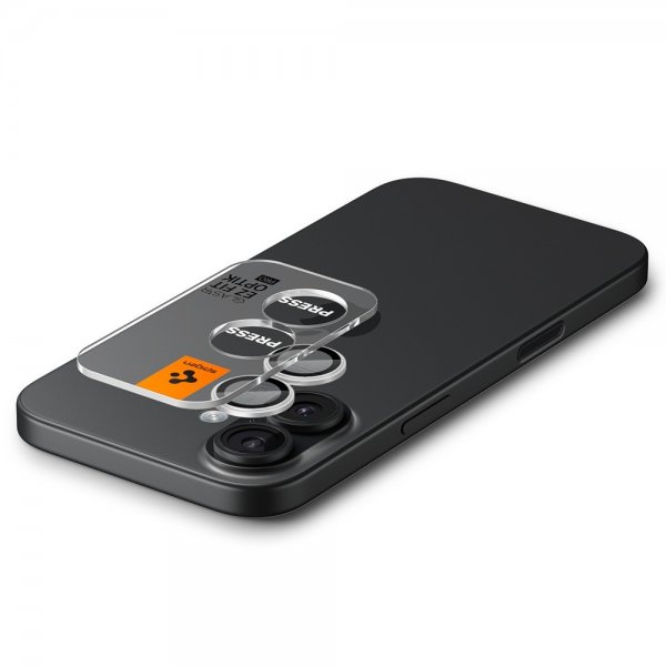 Spigen iPhone 17 Kamerabeskytter GLAS.tR EZ Fit Optik Pro 2-pakning Sølv