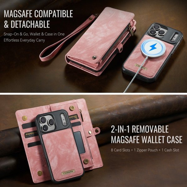 CaseMe iPhone 17 Pro Etui 008 Series Avtakbart Deksel Rosa
