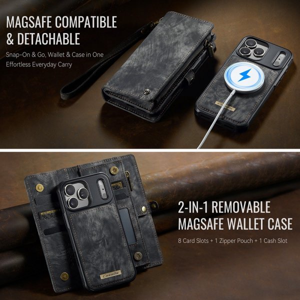 CaseMe iPhone 17 Pro Etui 008 Series Avtakbart Deksel Svart