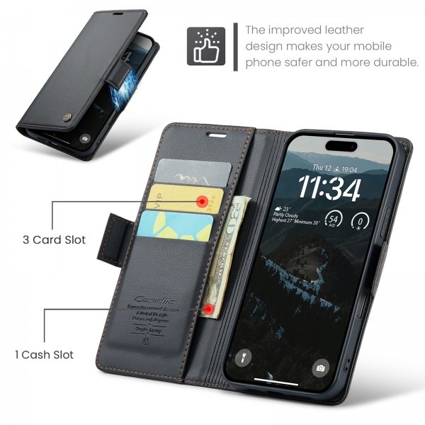 CaseMe iPhone 17 Pro Etui 023 Series Svart