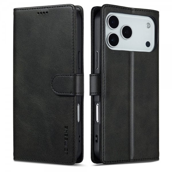 Lc.Imeeke iPhone 17 Pro Etui med Kortlomme stativfunksjon Svart