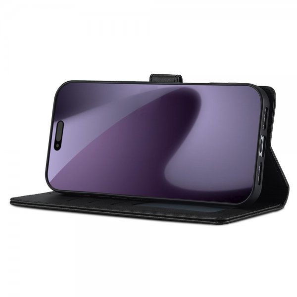 Lc.Imeeke iPhone 17 Pro Etui med Kortlomme stativfunksjon Svart