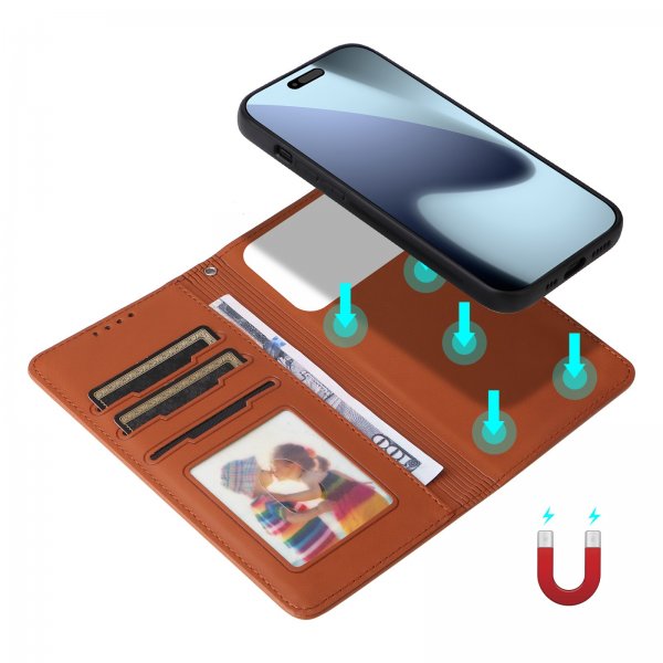 Betopnice iPhone 17 Pro Etui Avtagbart Deksel 005 Brun