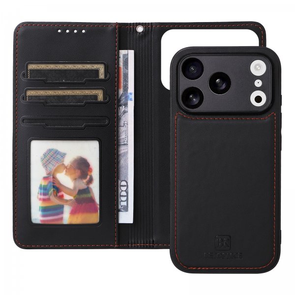 Betopnice iPhone 17 Pro Etui Avtagbart Deksel 005 Svart