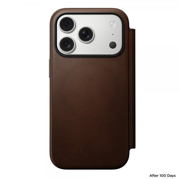 Nomad iPhone 17 Pro Etui Modern Leather Folio Brun