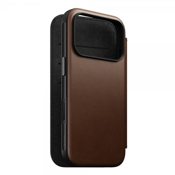 Nomad iPhone 17 Pro Etui Modern Leather Folio Brun