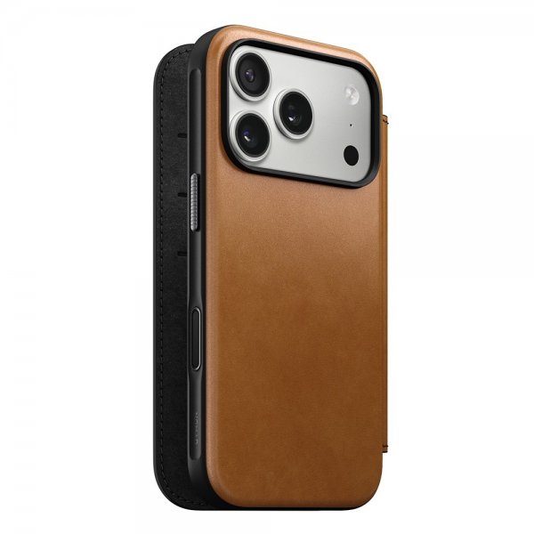 Nomad iPhone 17 Pro Etui Modern Leather Folio English Tan