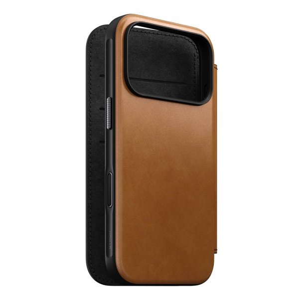 Nomad iPhone 17 Pro Etui Modern Leather Folio English Tan