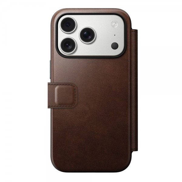 Nomad iPhone 17 Pro Etui Modern Leather Folio Horween Rustic Brown