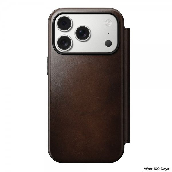 Nomad iPhone 17 Pro Etui Modern Leather Folio Horween Rustic Brown