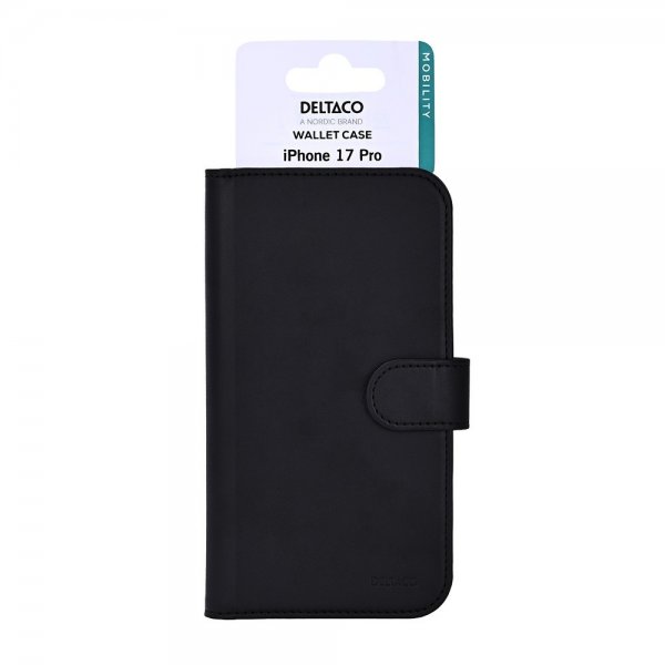 Deltaco iPhone 17 Pro Etui Lommebok Svart