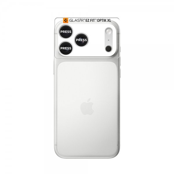 Spigen iPhone 17 Pro Kamerabeskytter Glas.tR EZ Fit Optik Pro XL Sølv
