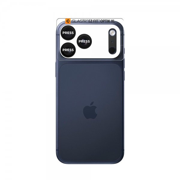 Spigen iPhone 17 Pro Kamerabeskytter Glas.tR EZ Fit Optik Pro XL Svart
