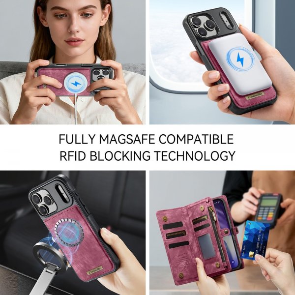 CaseMe iPhone 17 Pro Max Etui 008 Series Avtakbart Deksel Rød