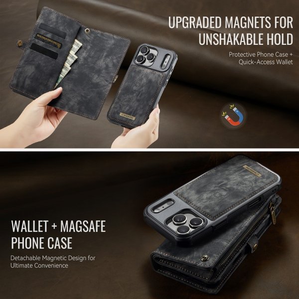 CaseMe iPhone 17 Pro Max Etui 008 Series Avtakbart Deksel Svart