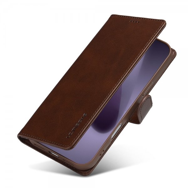 Lc.Imeeke iPhone 17 Pro Max Etui med Kortlomme stativfunksjon Mørkebrun